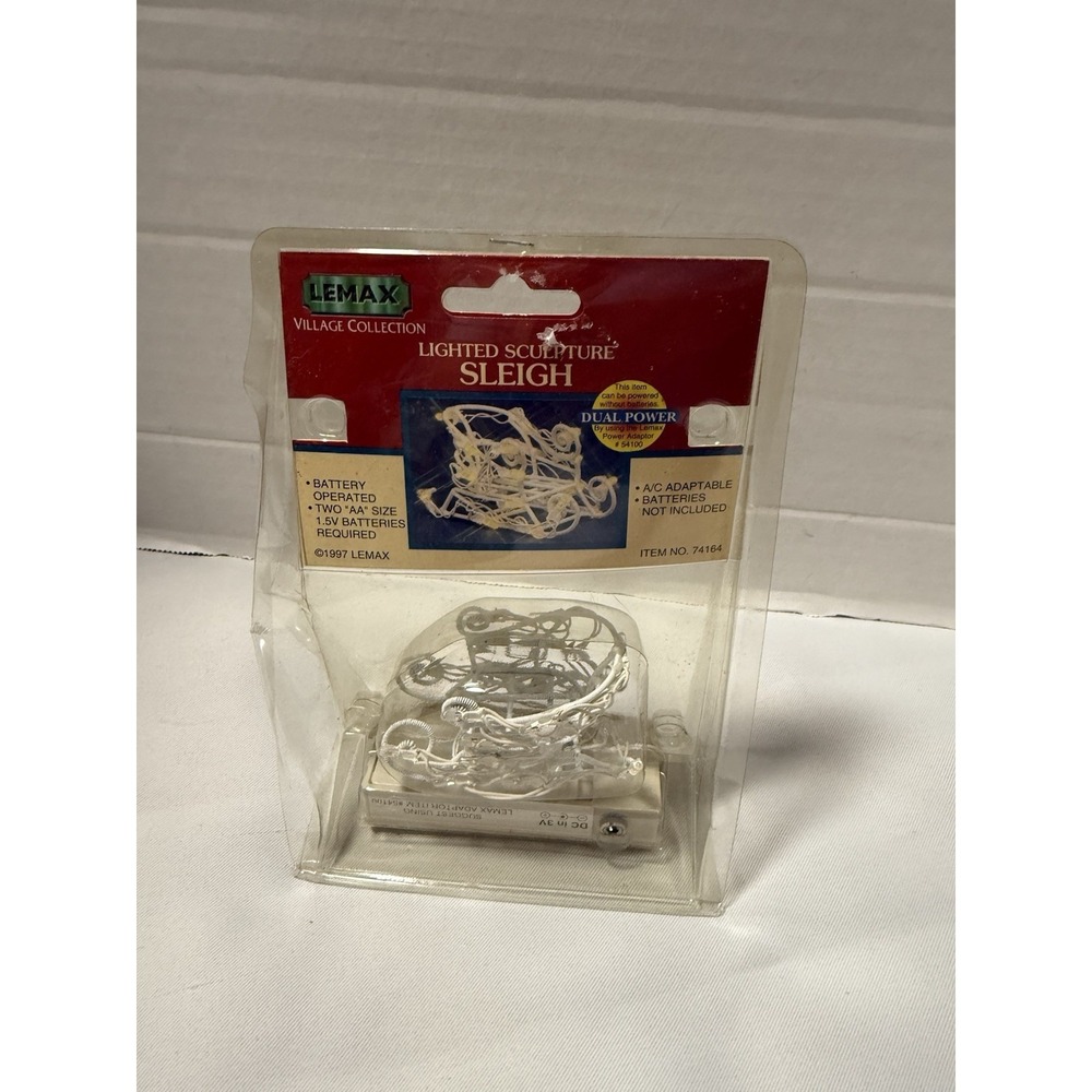 1997 Lemax Village Collection‎ Miniature Lighted SLEIGH #74164 Dual Powered 005
